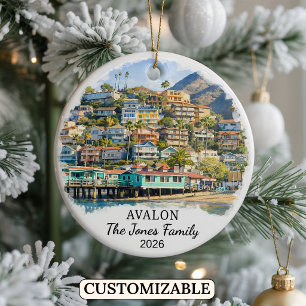 Cerámica Adorno personalizado de Avalon, California persona