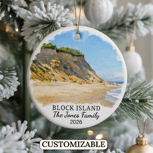 Cerámica Adorno Personalizado de Block Island, Rhode Island