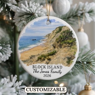 Cerámica Adorno Personalizado de Block Island, Rhode Island