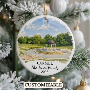 Cerámica Adorno Personalizado de Carmel, Indiana Personaliz