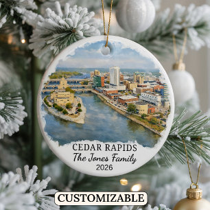 Cerámica Adorno Personalizado de Cedar Rapids, Iowa Persona