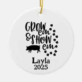 Cerámica Adorno Personalizado de Cerdo 4H Granja