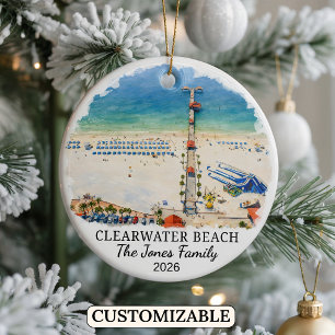 Cerámica Adorno Personalizado de Clearwater Beach, Florida