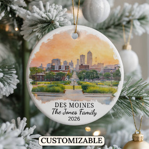 Cerámica Adorno Personalizado de Des Moines, Iowa Personali