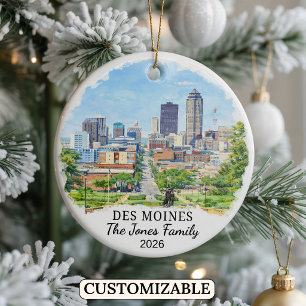 Cerámica Adorno Personalizado de Des Moines, Iowa Personali