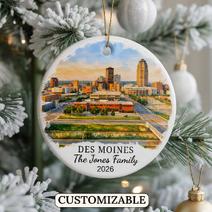 Cerámica Adorno Personalizado de Des Moines, Iowa Personali