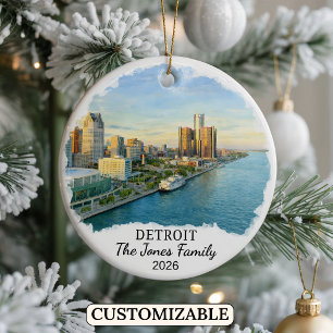 Cerámica Adorno Personalizado de Detroit, Michigan Personal