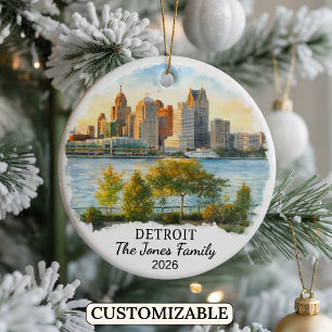 Cerámica Adorno Personalizado de Detroit, Michigan Personal
