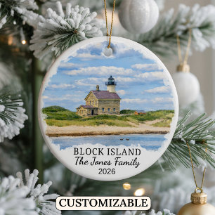 Cerámica Adorno Personalizado de la Isla Block, Rhode Islan