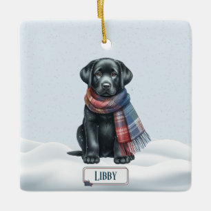 Cerámica Adorno personalizado de Labrador Retriever negro
