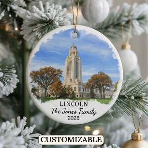 Cerámica Adorno personalizado de Lincoln, Nebraska personal