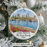 Cerámica Adorno Personalizado de Long Beach California Pers<br><div class="desc">Un adorno de recuerdo de viaje personalizado diseñado para celebrar su viaje inolvidable. Ya sea que haya ido por trabajo, disfrutado de una escapada romántica o participado en un programa de intercambio escolar, este adorno conmemora un momento especial que siempre atesorará y querrá recordar durante años.</div>