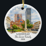 Cerámica Adorno Personalizado de Louisville, Kentucky Perso<br><div class="desc">Un adorno de recuerdo de viaje personalizado diseñado para celebrar su viaje inolvidable. Ya sea que haya ido por trabajo,  disfrutado de una escapada romántica o participado en un programa de intercambio escolar,  este adorno conmemora un momento especial que siempre atesorará y querrá recordar durante años.</div>