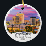 Cerámica Adorno Personalizado de Montgomery, Alabama Person<br><div class="desc">Un adorno de recuerdo de viaje personalizado diseñado para celebrar su viaje inolvidable. Ya sea que haya ido por trabajo,  disfrutado de una escapada romántica o participado en un programa de intercambio escolar,  este adorno conmemora un momento especial que siempre apreciará y querrá recordar durante años.</div>
