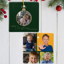 adorno personalizado de Navidad collage de fotos
