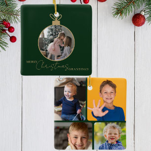 Cerámica adorno personalizado de Navidad collage de fotos