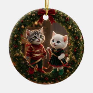 Cerámica Adorno Personalizado de Navidad Tom & Luna Feliz N