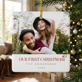Cerámica Adorno Personalizado de Nuestra Primera Navidad pa