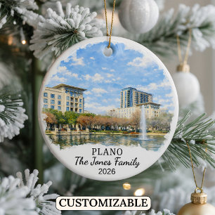Cerámica Adorno Personalizado de Plano, Texas Personalizado