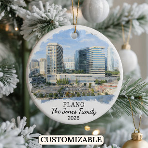 Cerámica Adorno Personalizado de Plano, Texas Personalizado