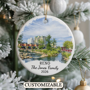 Cerámica Adorno Personalizado de Reno, Estado de Nevada Per