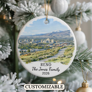 Cerámica Adorno Personalizado de Reno, Estado de Nevada Per