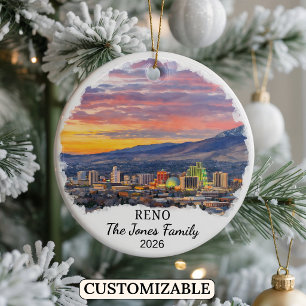 Cerámica Adorno Personalizado de Reno, Estado de Nevada Per
