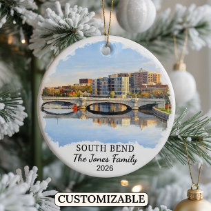 Cerámica Adorno Personalizado de South Bend, Indiana Person