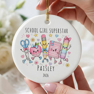 Cerámica Adorno Personalizado de Superestrella Escolar