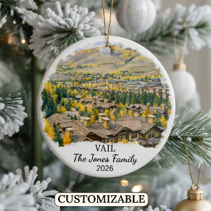 Cerámica Adorno Personalizado de Vail, Estado de Colorado P