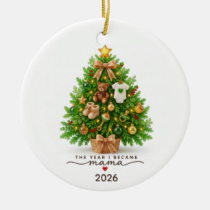 Cerámica Adorno personalizado del árbol de Navidad del año