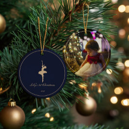 Cerámica Adorno personalizado elegante de mi primer Navidad