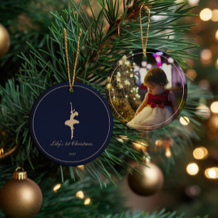 Cerámica Adorno personalizado elegante de mi primer Navidad