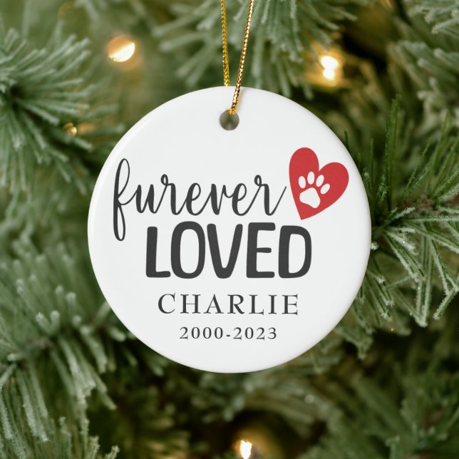 Cerámica Adorno Personalizado En Memoria De Nuestro Perro M (Árbol)
