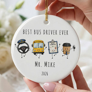 Cerámica Adorno Personalizado Mejor Conductor de Autobús de