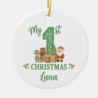 Cerámica Adorno personalizado para el 1er árbol de Navidad