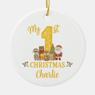 Cerámica Adorno personalizado para el primer árbol de Navid
