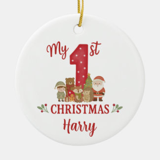 Cerámica Adorno personalizado para el primer árbol de Navid