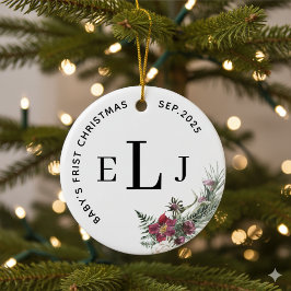 Cerámica Adorno personalizado para la primera Navidad de be