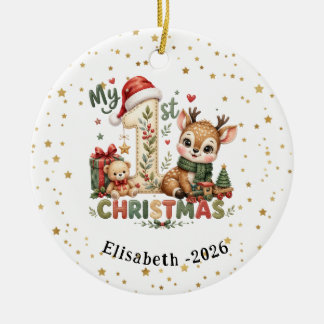 Cerámica Adorno personalizado para la primera Navidad de la