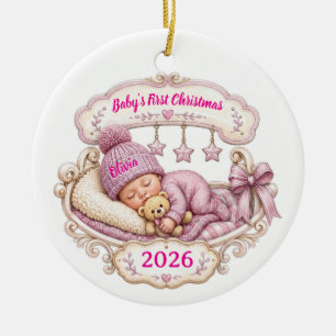 Cerámica Adorno personalizado para la primera Navidad de la