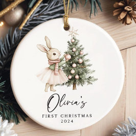 Cerámica Adorno personalizado para la primera Navidad de la
