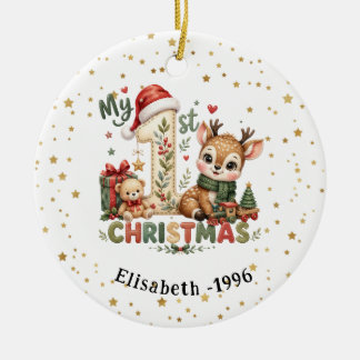 Cerámica Adorno personalizado para la primera Navidad de la