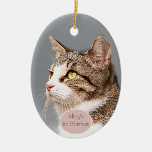 Cerámica Adorno personalizado para mascotas con foto de gat