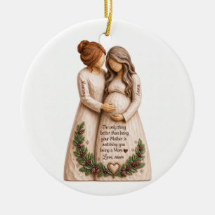 Cerámica Adorno personalizado para regalo de madre e hija e