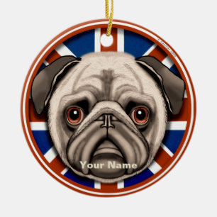 Cerámica Adorno Pug de Inglaterra