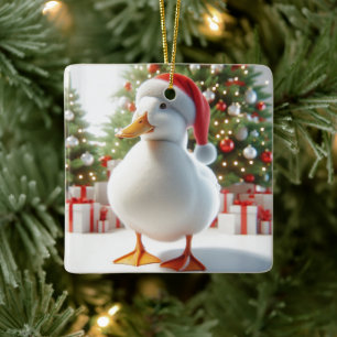 Cerámica Adorno trasero personalizado de pato Pekín blanco