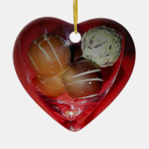 Cerámica Amor al chocolate en un adorno de vidrio