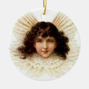 Cerámica Ángel de Cabello Oscuro - Adorno