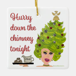 Cerámica Apresúrate con el adorno del pelo de los Navidades